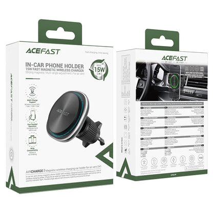 Auto Wireless Ladegerät Acefast D41, 15W, 1.67A, Silber
