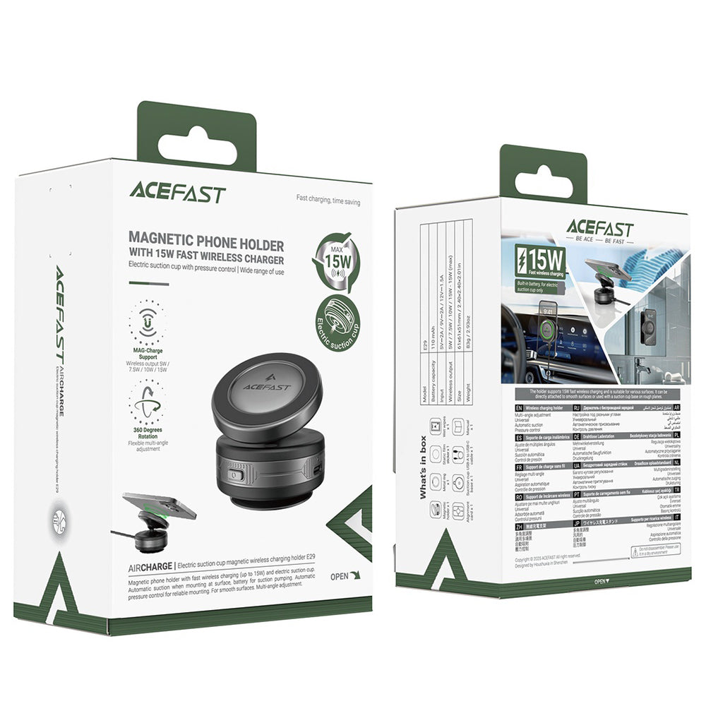 Auto Wireless Ladegerät Acefast E29, 15W, 1.67A, Grau