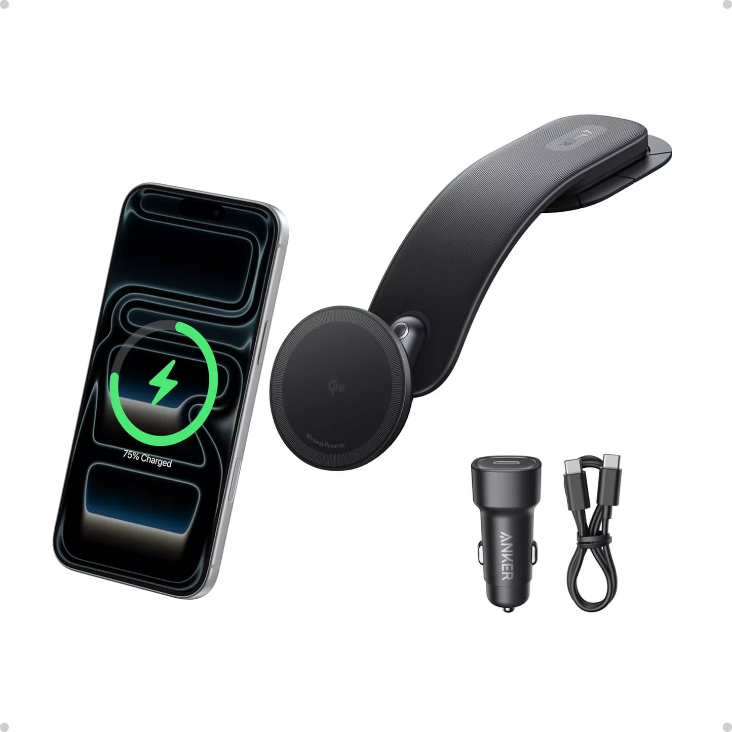 Anker Nano Kfz-Wireless-Ladegerät, 15W, 1.67A, Schwarz B2216H11