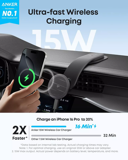 Anker Nano Kfz-Wireless-Ladegerät, 15W, 1.67A, Schwarz B2216H11