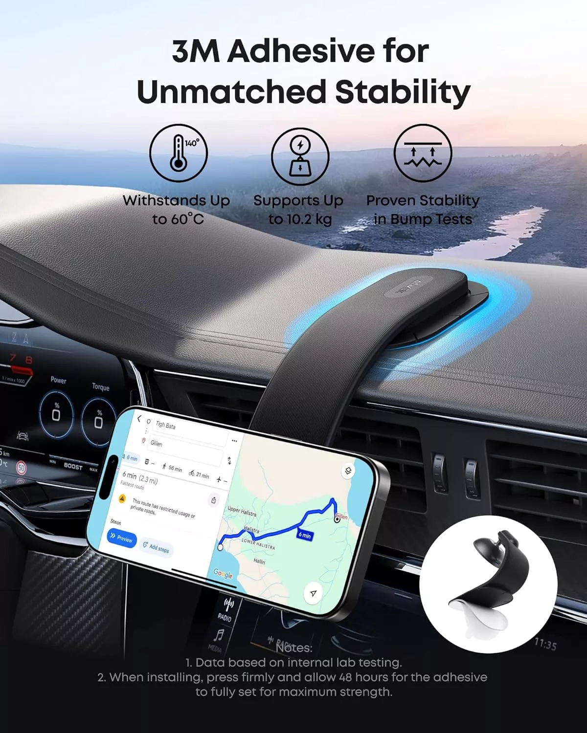 Anker Nano Kfz-Wireless-Ladegerät, 15W, 1.67A, Schwarz B2216H11