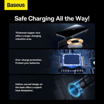 Kfz-Ladegerät Wireless Baseus Halo, 15W, 1.67A, Schwarz SUDD000001