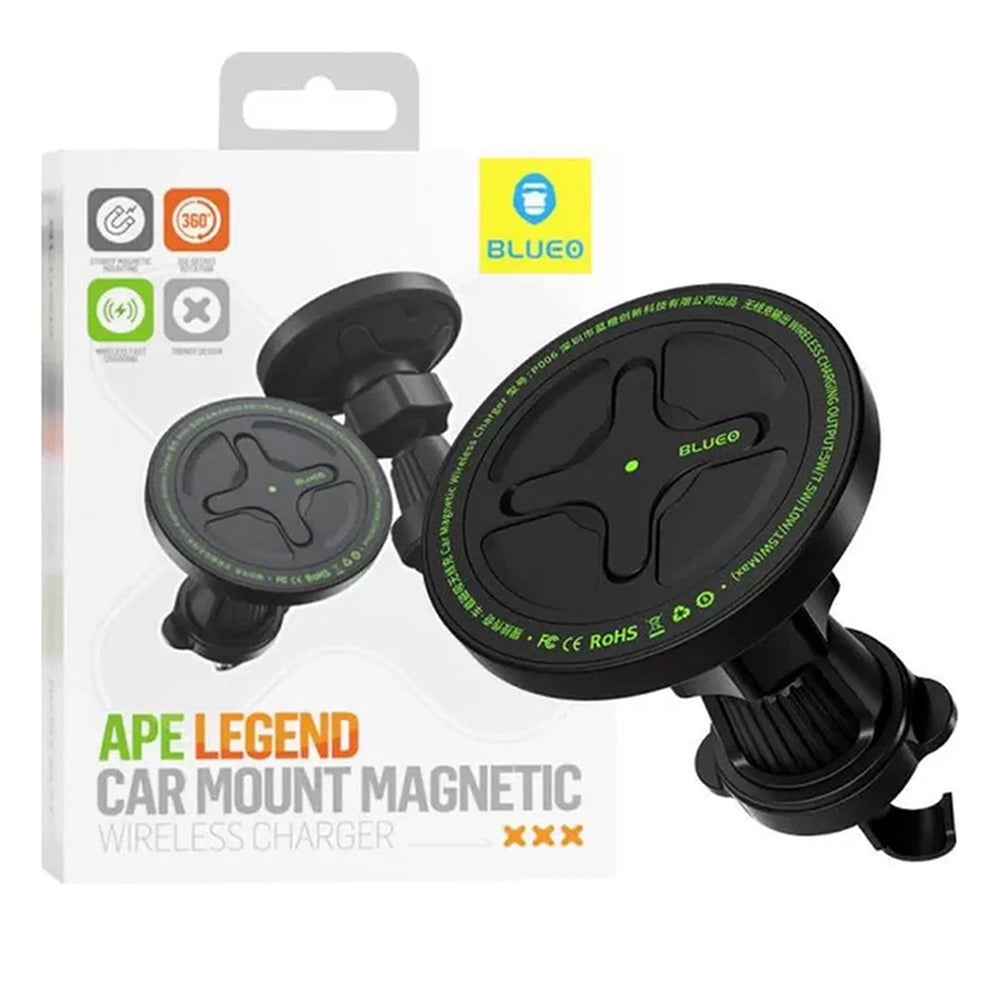 Auto Wireless-Ladegerät Blueo Ape Legend, 15W, 1.67A, Schwarz