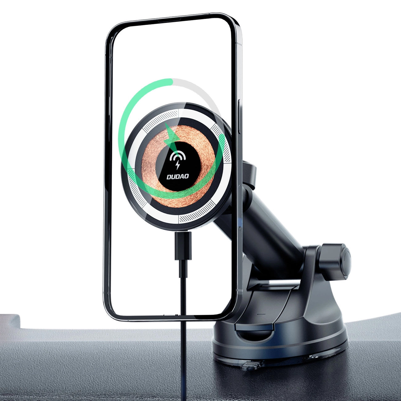 Kabelloses Autoladegerät Dudao F12MAX+, 15W, 1,67A, Schwarz