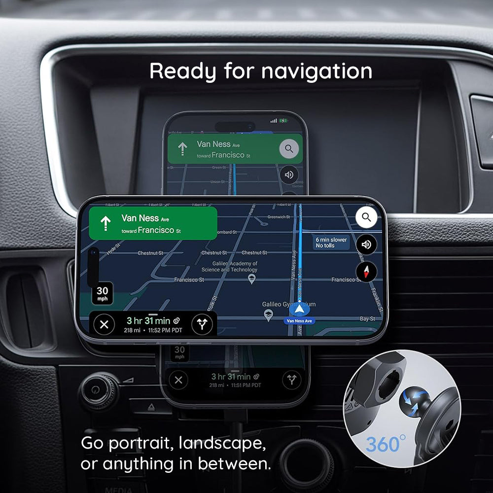 Kfz-Wireless-Ladegerät ESR CryoBoost, 15W, 1.67A, Silber