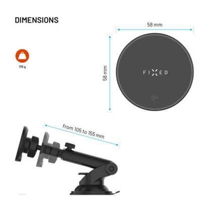 Kfz-Ladegerät Wireless Fixed MagRound 2 XL, 15W, 1.67A, Schwarz