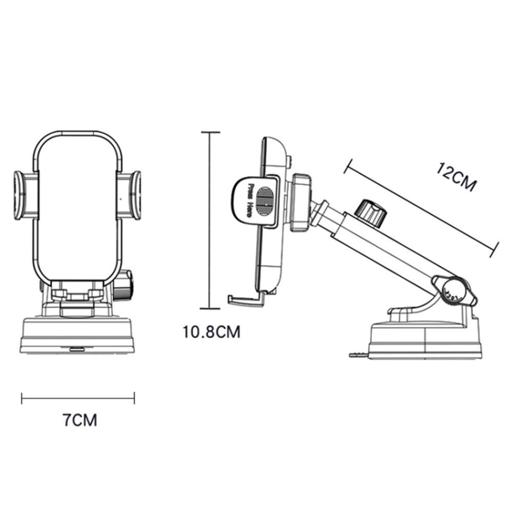 Kfz-Wireless-Ladegerät Yesido C197, 15W, 1.67A, Schwarz