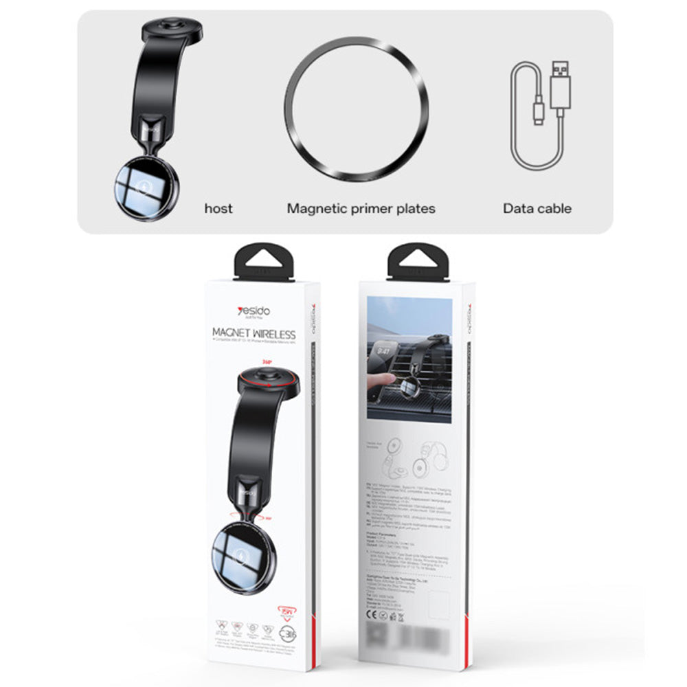 Kfz-Wireless-Ladegerät Yesido C316, 15W, 1.67A, Schwarz