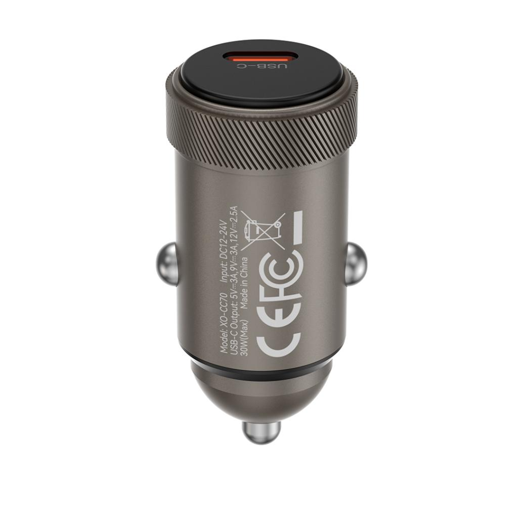 Auto-Ladegerät XO Design CC70, 30W, 3A, 1 x USB-C, Schwarz