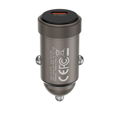 Auto-Ladegerät XO Design CC70, 30W, 3A, 1 x USB-C, Schwarz
