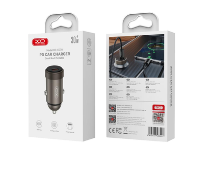 Auto-Ladegerät XO Design CC70, 30W, 3A, 1 x USB-C, Schwarz