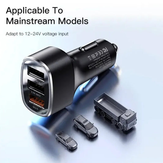 Auto-Ladegerät Yesido Y46, 42W, 3A, 3 x USB-A, Schwarz