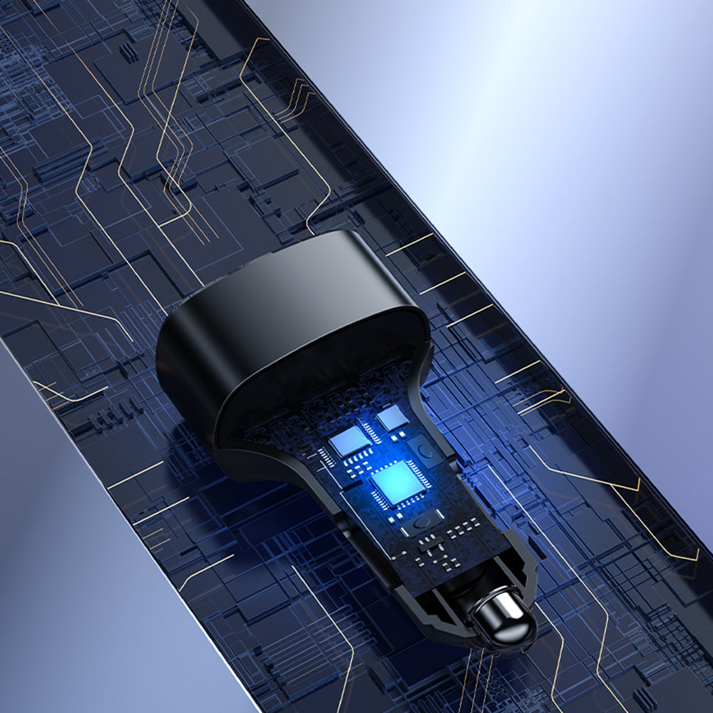 Auto-Ladegerät Yesido Y47, 49W, 3A, 2 x USB-A - 1 x USB-C, Schwarz