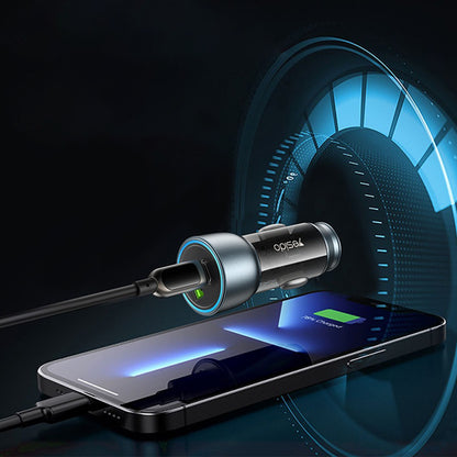 Yesido Y49 Car Charger, 30W, 3A, 1 x USB-A - 1 x USB-C, Grey