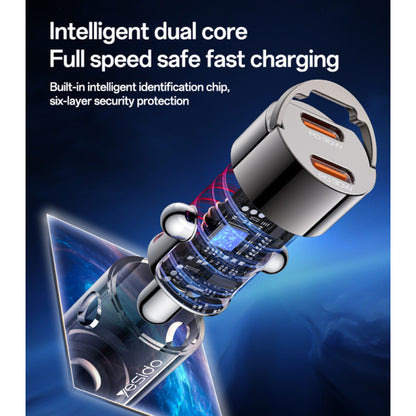 Auto-Ladegerät Yesido Y69, 30W, 3A, 2 x USB-C, Schwarz