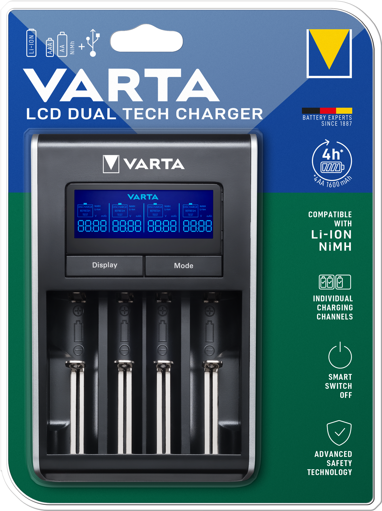 Varta Batterieladegerät, AA / AAA, Schwarz