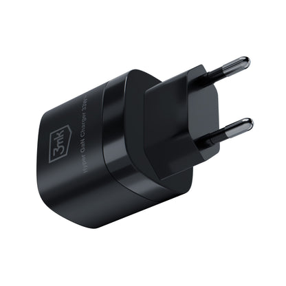 3MK HyperCharger GaN Netzwerk-Ladegerät, 33 W, 3 A, 1 x USB-A – 1 x USB-C, Schwarz