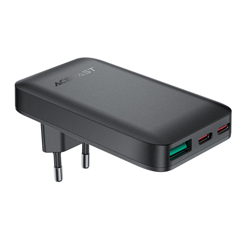 Netzladegerät Acefast A100, 65W, 3.25A, 1 x USB-A - 2 x USB-C, Schwarz