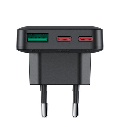 Netzladegerät Acefast A100, 65W, 3.25A, 1 x USB-A - 2 x USB-C, Schwarz