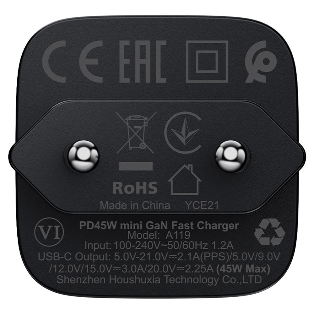 Netzladegerät Acefast A119, 45W, 3A, 1 x USB-C, Schwarz