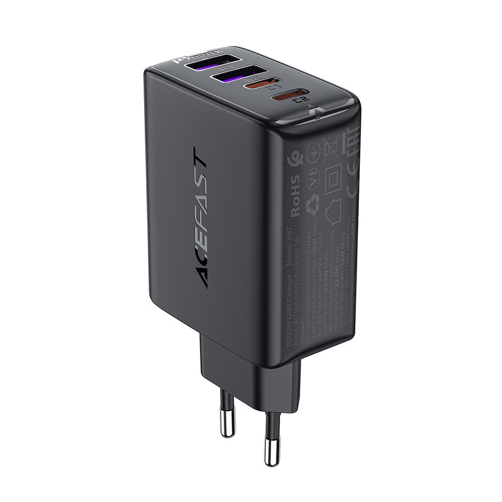 Acefast A61 Netzteil 45W | 2x USB-A & 2x USB-C | PD & QC | Schwarz