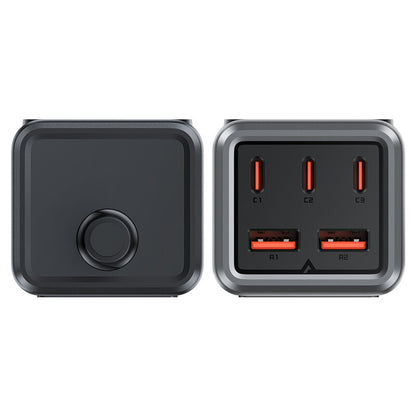 Acefast Z2 GaN-Netzwerkladegerät, 4000 W, 5 A, 1 x Schuko – 2 x USB-A – 3 x USB-C, Grau