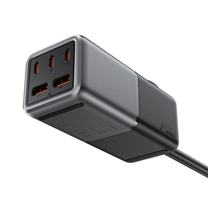 Acefast Z2 GaN-Netzwerkladegerät, 4000 W, 5 A, 1 x Schuko – 2 x USB-A – 3 x USB-C, Grau