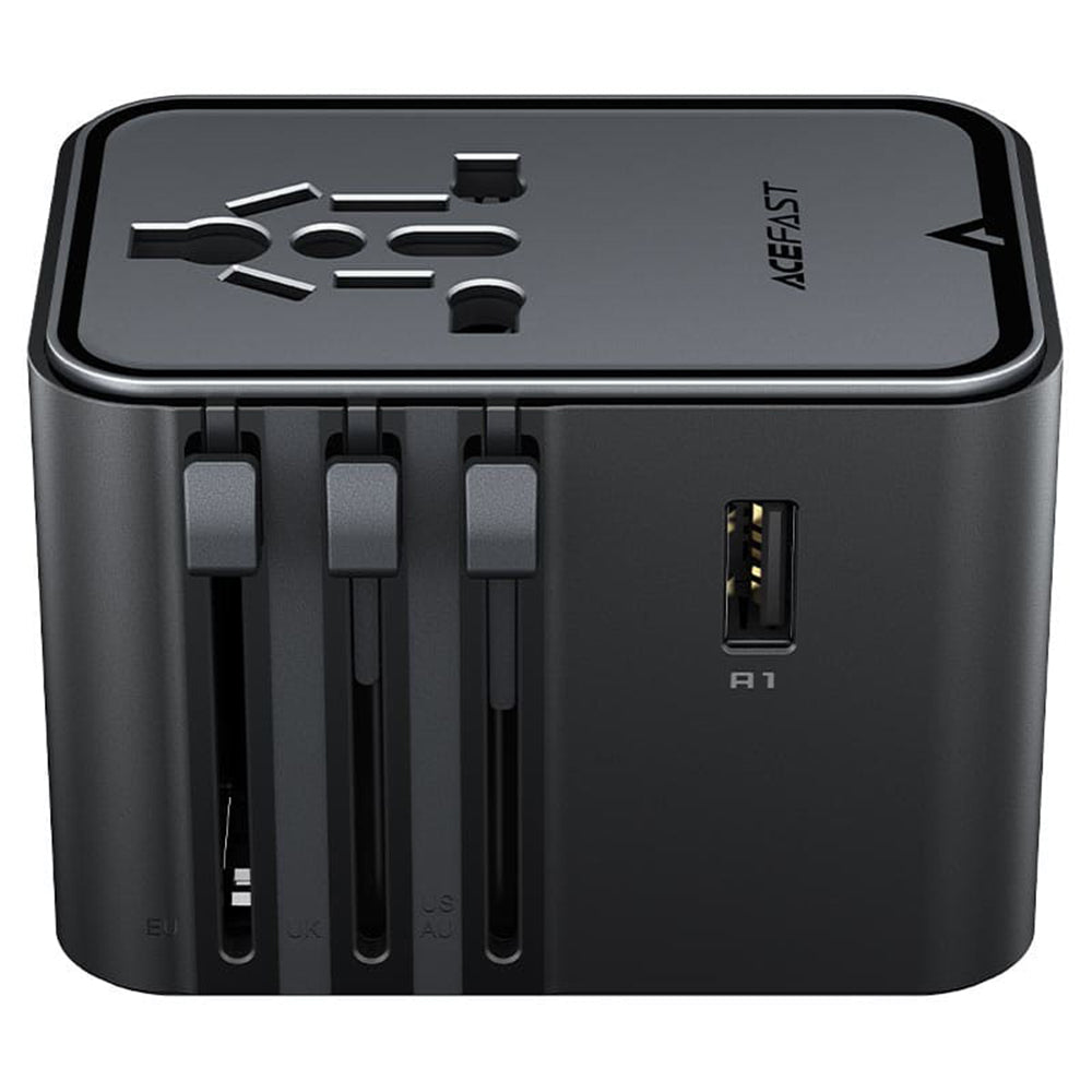 Acefast Z8 Travel Netzladegerät, 45W, 3A, 2 x USB-A - 3 x USB-C, Schwarz