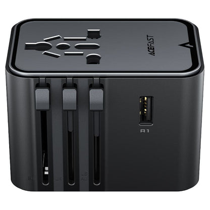 Acefast Z8 Travel Netzladegerät, 45W, 3A, 2 x USB-A - 3 x USB-C, Schwarz