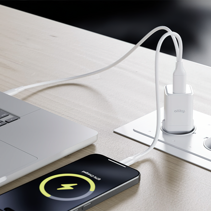 Allity Network Charger. ATC-01-30WAC Mini, 30W, 3A, 1 x USB-A - 1 x USB-C, White
