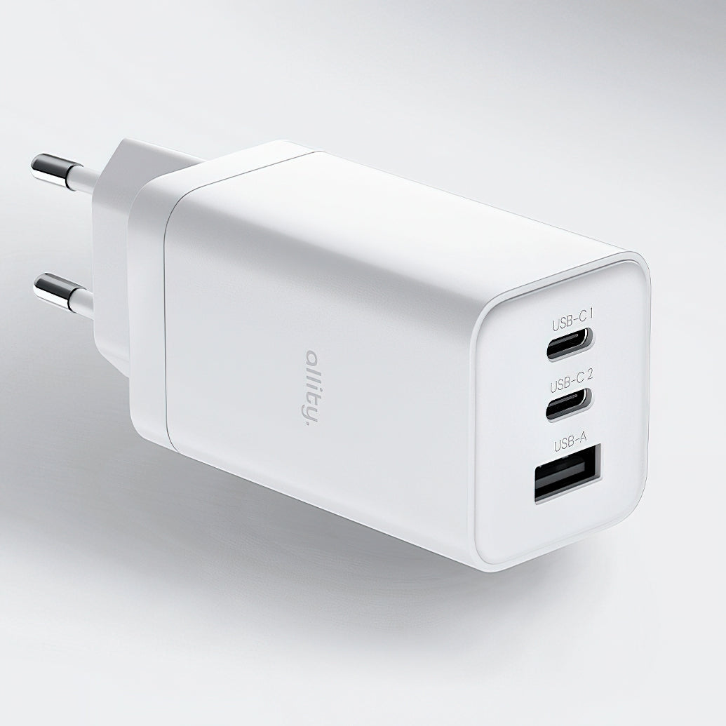 Netzladegerät Allity. ATC-01-65WACC Fast, 65W, 3.25A, 1 x USB-A - 2 x USB-C, Weiß
