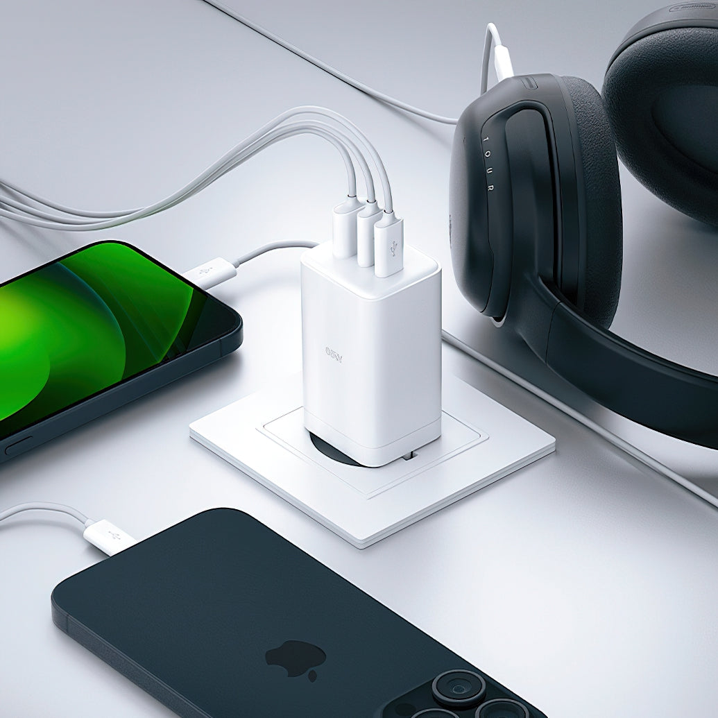 Netzladegerät Allity. ATC-01-65WACC Fast, 65W, 3.25A, 1 x USB-A - 2 x USB-C, Weiß