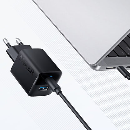 Anker 323 Netzwerkladegerät, 33 W, 3 A, 1 x USB-A – 1 x USB-C, Schwarz A2331G11