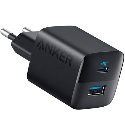 Anker 323 Netzwerkladegerät, 33 W, 3 A, 1 x USB-A – 1 x USB-C, Schwarz A2331G11