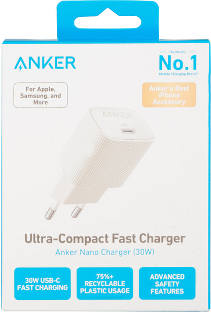Netzwerk-Ladegerät Anker 511 Nano 4, 30W, 3A, 1 x USB-C, Weiß A2337G21 