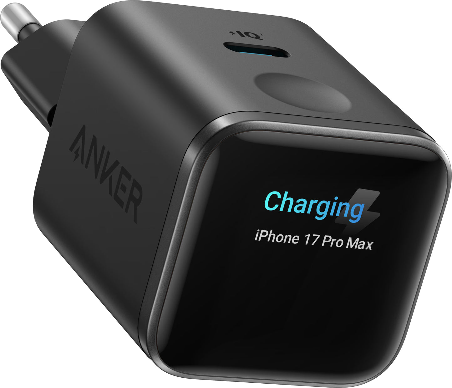 Anker Nano Display Netzladegerät, 45W, 3A, 1 x USB-C, Schwarz A121DG11