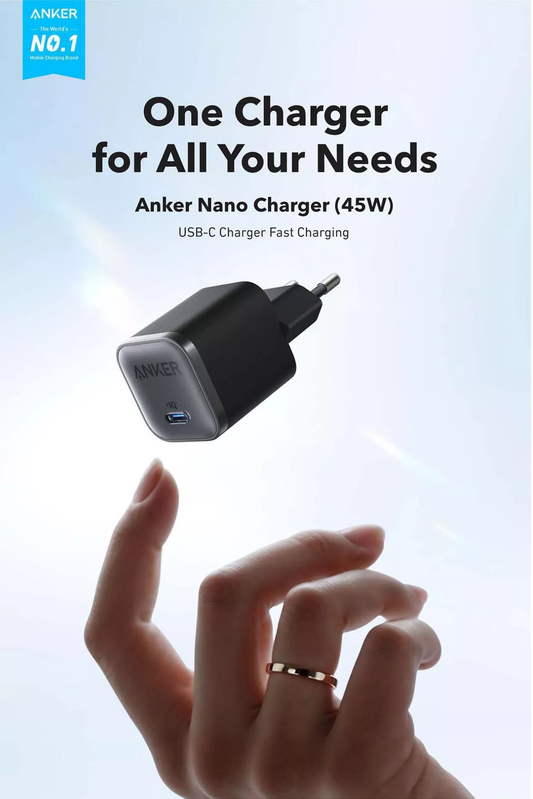 Anker Nano Netzladegerät, 45W, 3A, 1 x USB-C, Schwarz A2692L11