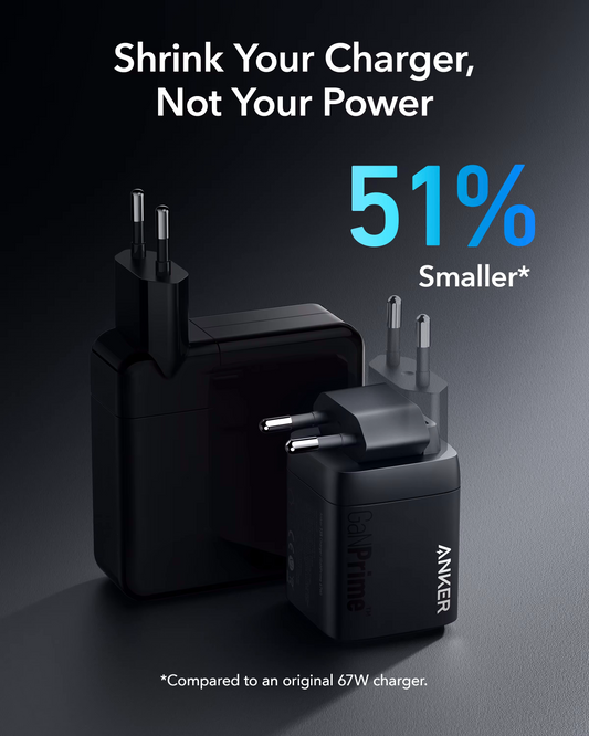 Anker Prime Netzladegerät, 67W, 5A, 1 x USB-A - 2 x USB-C, Schwarz, Wiederverpackt A2669313