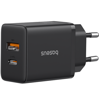 Baseus Cube Netzwerkladegerät, 20 W, 3 A, 1 x USB-A – 1 x USB-C, Schwarz P10111403113-00