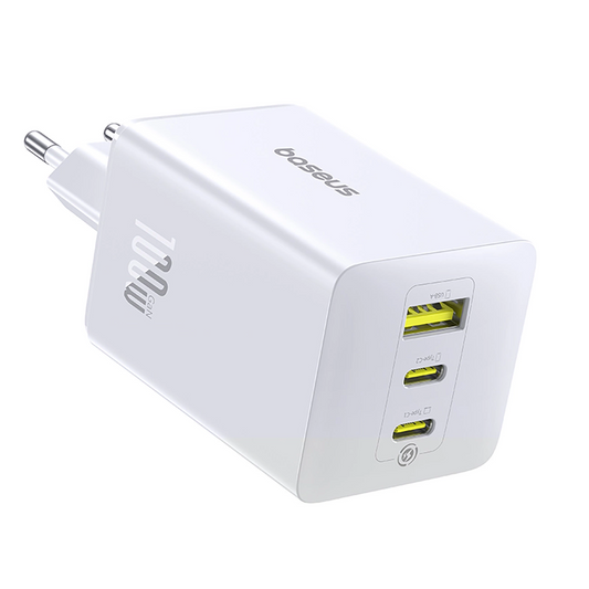 Baseus EnerFill FE11 Netzladegerät, 100W, 5A, 1 x USB-A - 2 x USB-C, Weiß P10182102213-00
