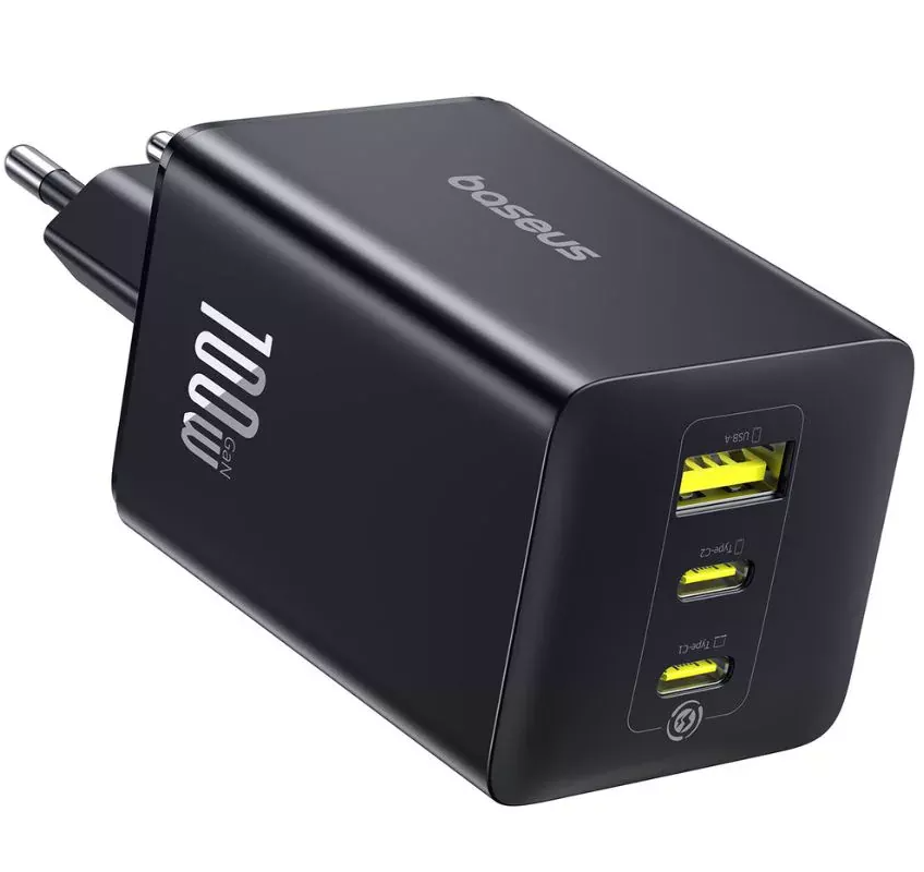 Netzladegerät Baseus EnerFill FE11, 100W, 5A, 1 x USB-A - 2 x USB-C, Grau P10182102123