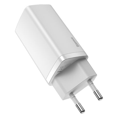 Baseus GaN2 Lite Netzwerkladegerät, 65 W, 3 A, 1 x USB-A – 1 x USB-C, Weiß CCGAN2L-B02