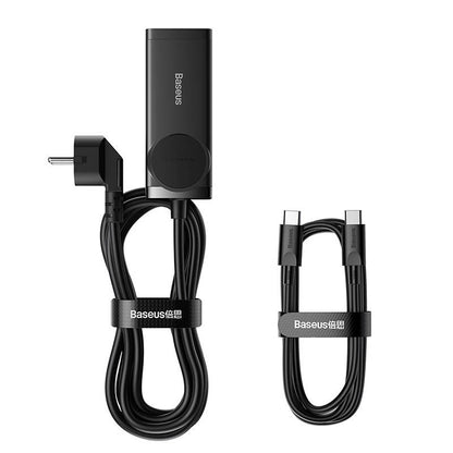 Baseus GaN3 Pro PowerStrip Netzwerkladegerät, 100 W, 5 A, 1 x Schuko – 2 x USB-A – 2 x USB-C, Schwarz PSZM000401