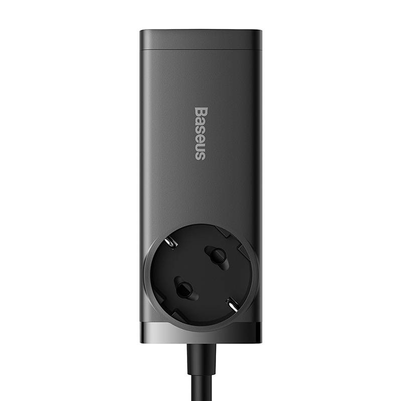 Baseus GaN3 Pro PowerStrip Netzwerkladegerät, 100 W, 5 A, 1 x Schuko – 2 x USB-A – 2 x USB-C, Schwarz PSZM000401