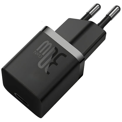 Baseus GaN Mini 1C Netzwerkladegerät, 30 W, 3 A, 1 x USB-C, Schwarz CCGN070401