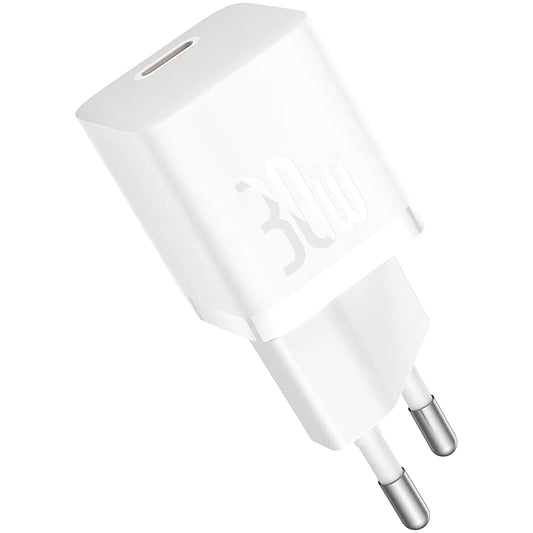 Baseus GaN Mini 1C Netzwerkladegerät, 30 W, 3 A, 1 x USB-C, Weiß CCGN070502