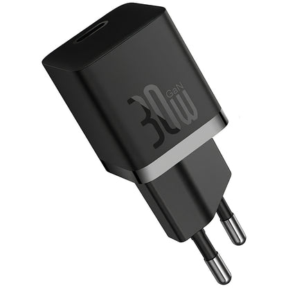 Baseus GaN Mini 1C Netzwerkladegerät, 30 W, 3 A, 1 x USB-C, Schwarz CCGN070401