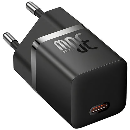 Baseus GaN Mini 1C Netzwerkladegerät, 30 W, 3 A, 1 x USB-C, Schwarz CCGN070401