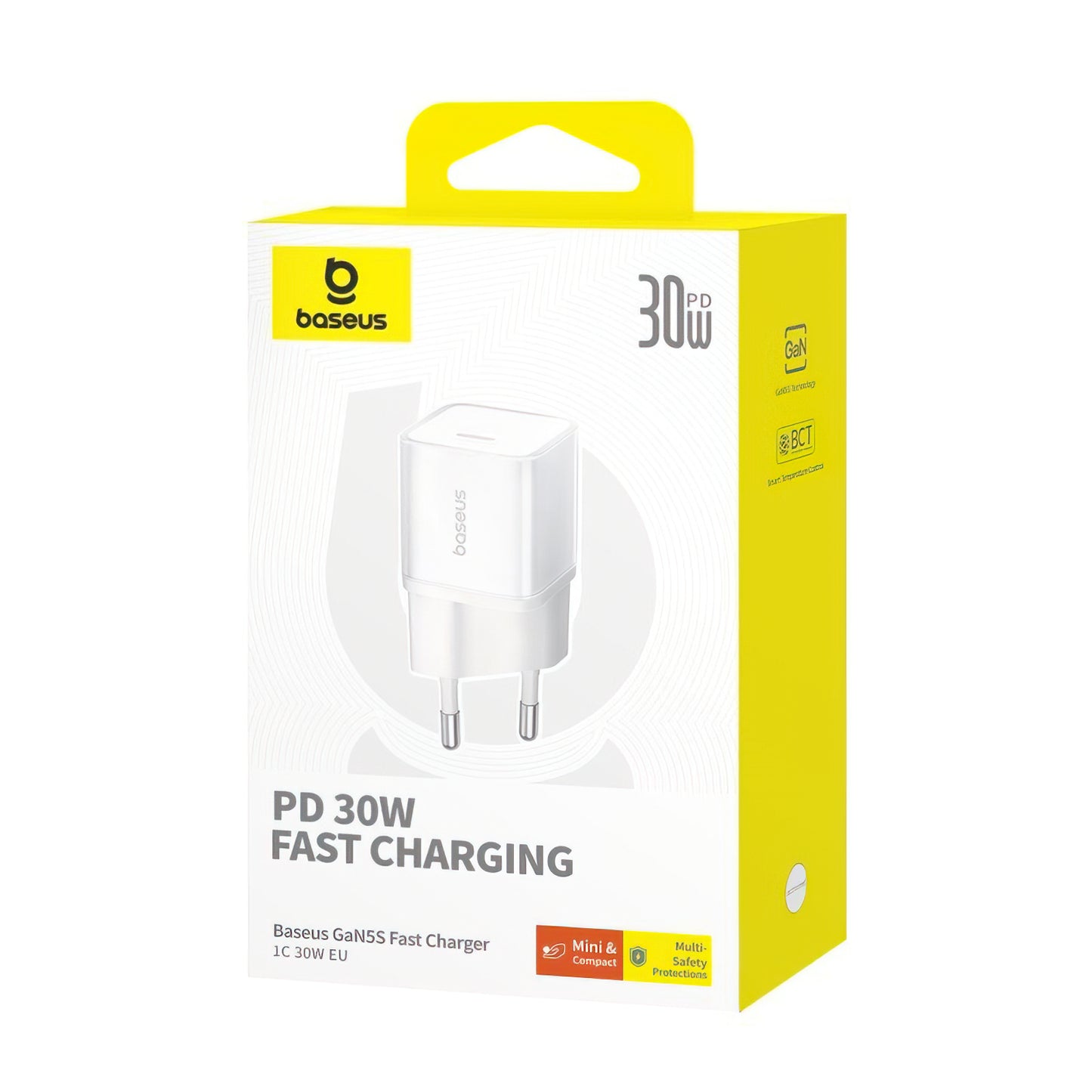 Baseus GaN5S Network Charger, 30W, 3A, 1 x USB-C, White P10162504213-00