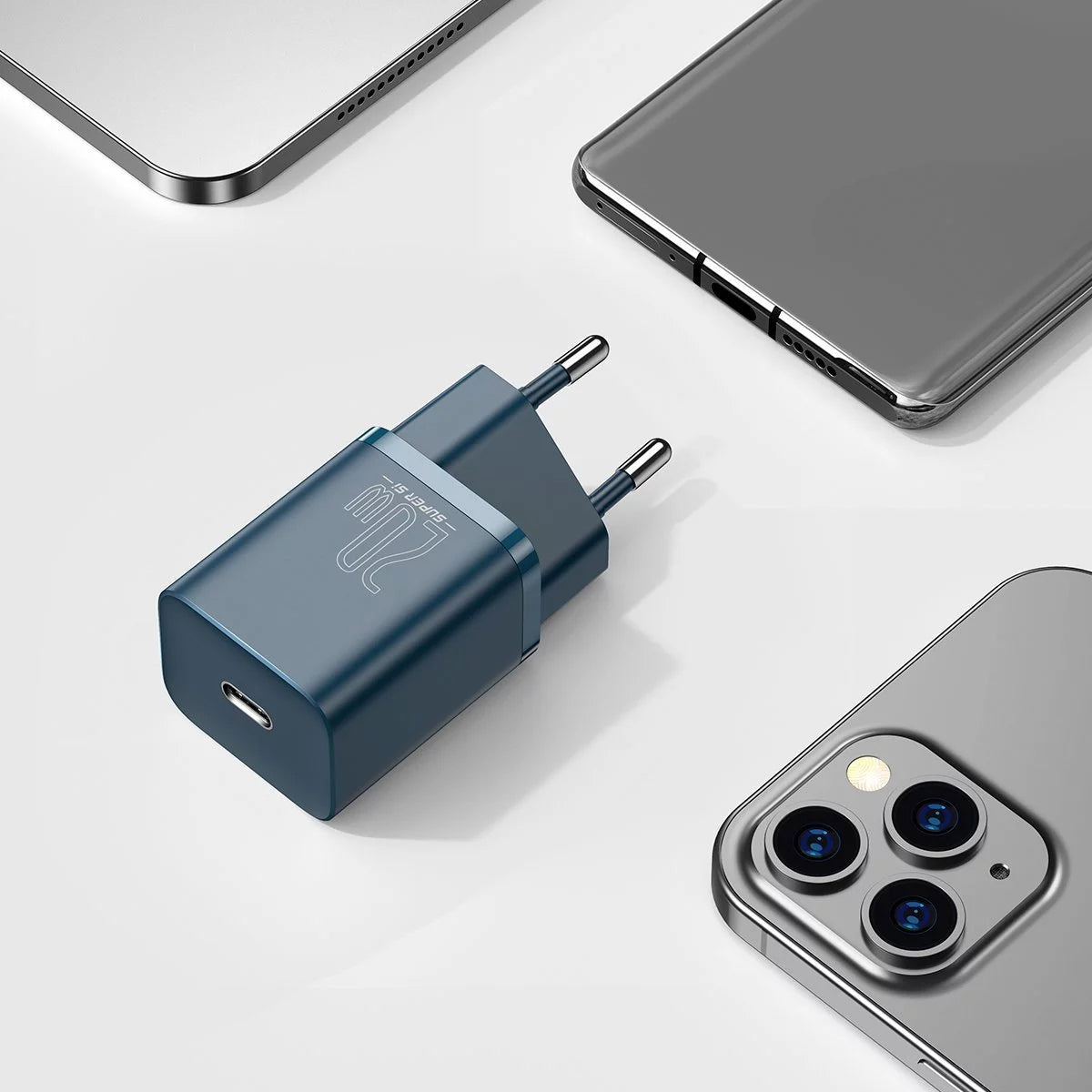 Baseus Super Si Netzwerkladegerät, 20 W, 3 A, 1 x USB-C, Blau CCSUP-B03 